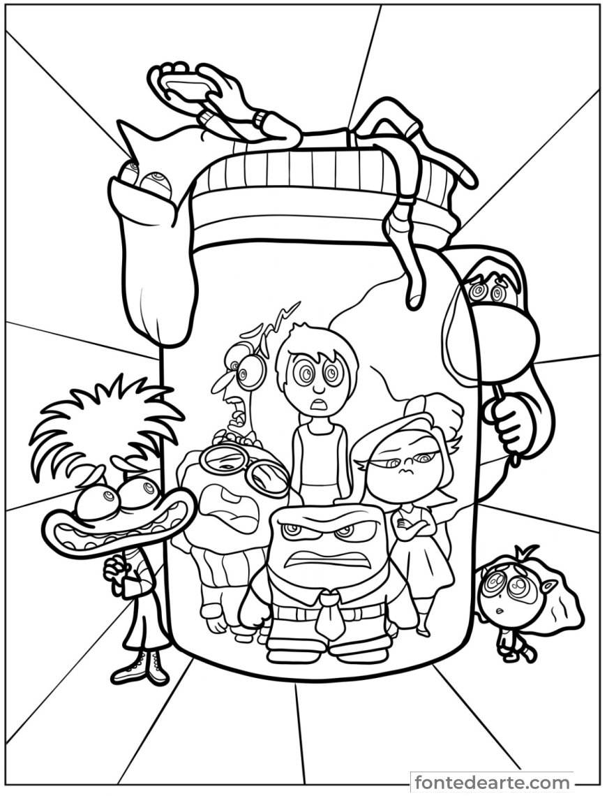 personagens Divertida Mente para colorir