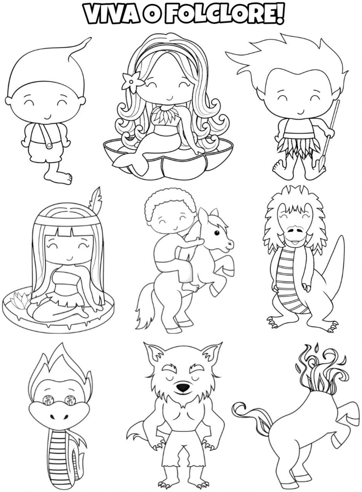 moldes de personagens folclore para imprimir