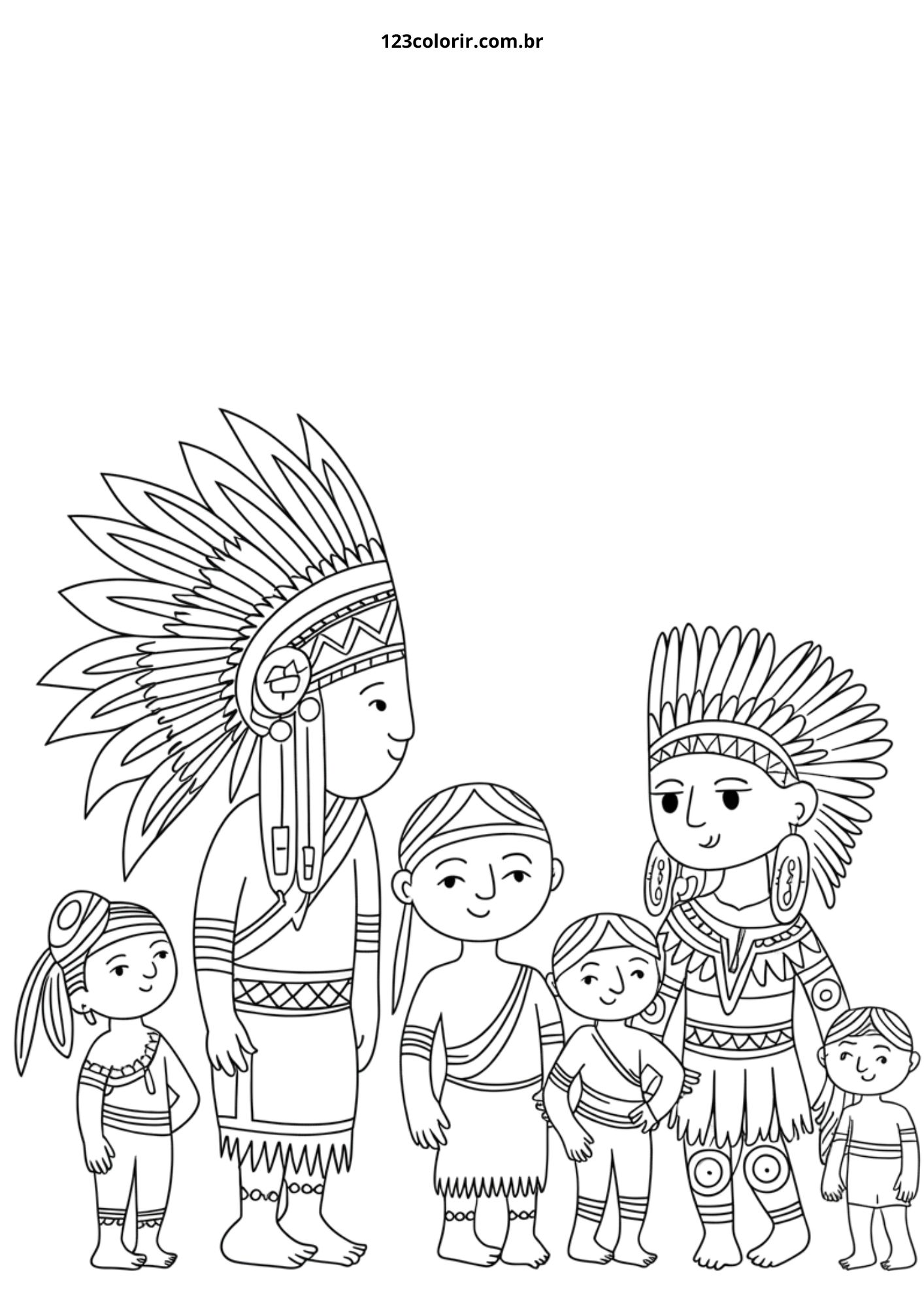 melhores desenhos indígenas para colorir online