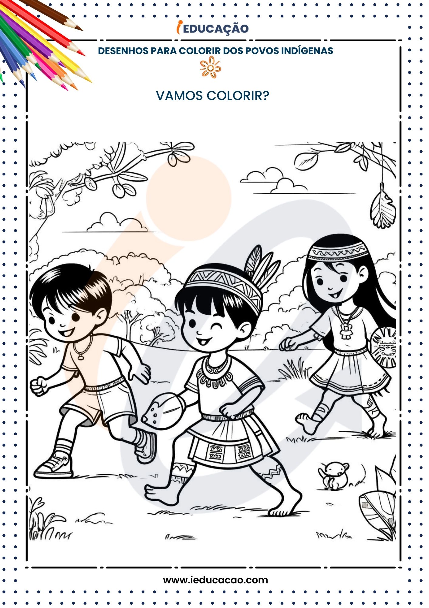 desenhos indígenas para colorir com grafismos específicos