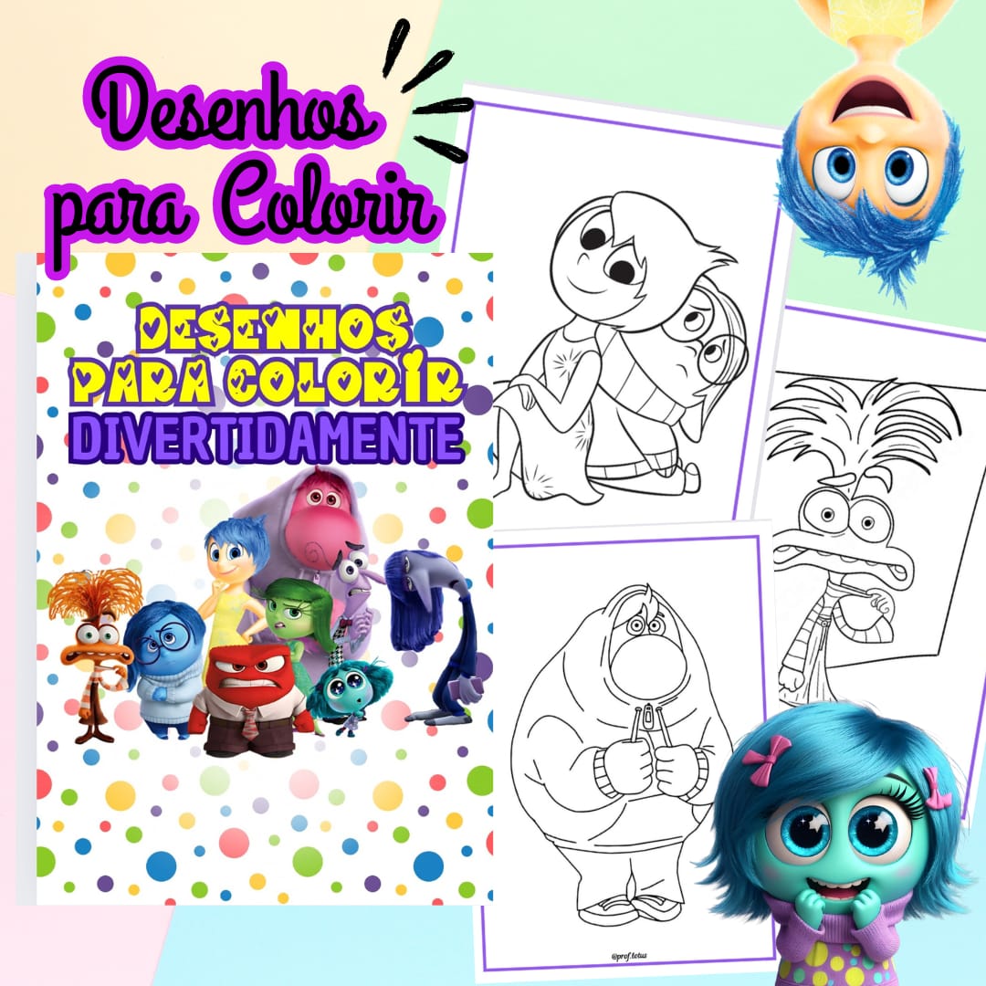 emoções negativas Divertida Mente para colorir