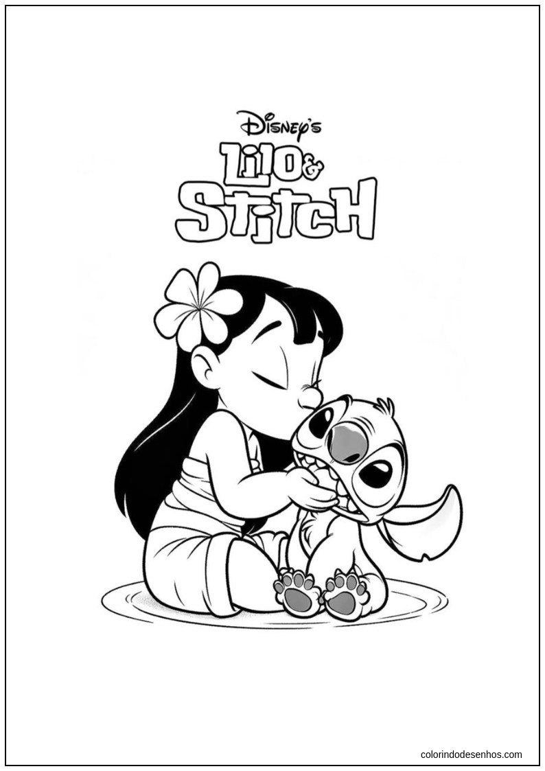 desenhos do stitch para colorir com giz de cera