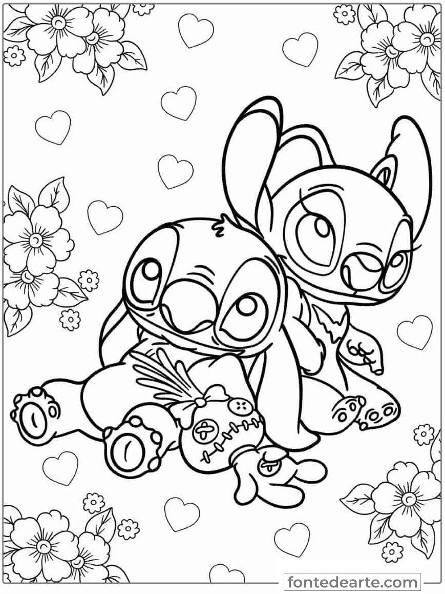 desenhos do stitch para colorir com giz de cera