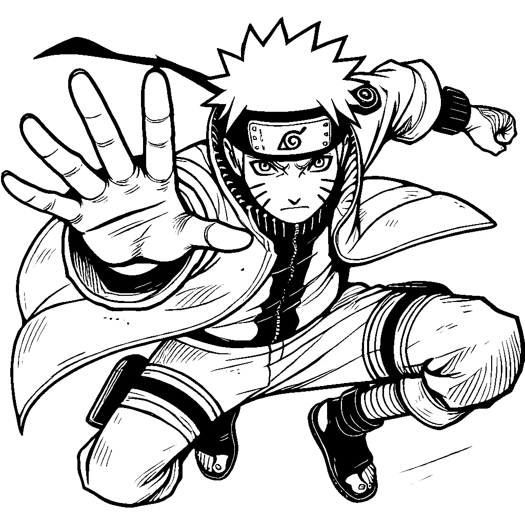 cenas de luta naruto para colorir