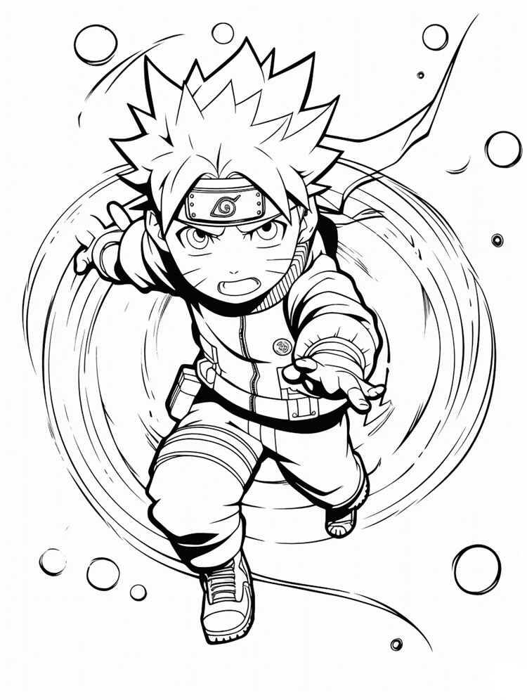 cenas de luta naruto para colorir