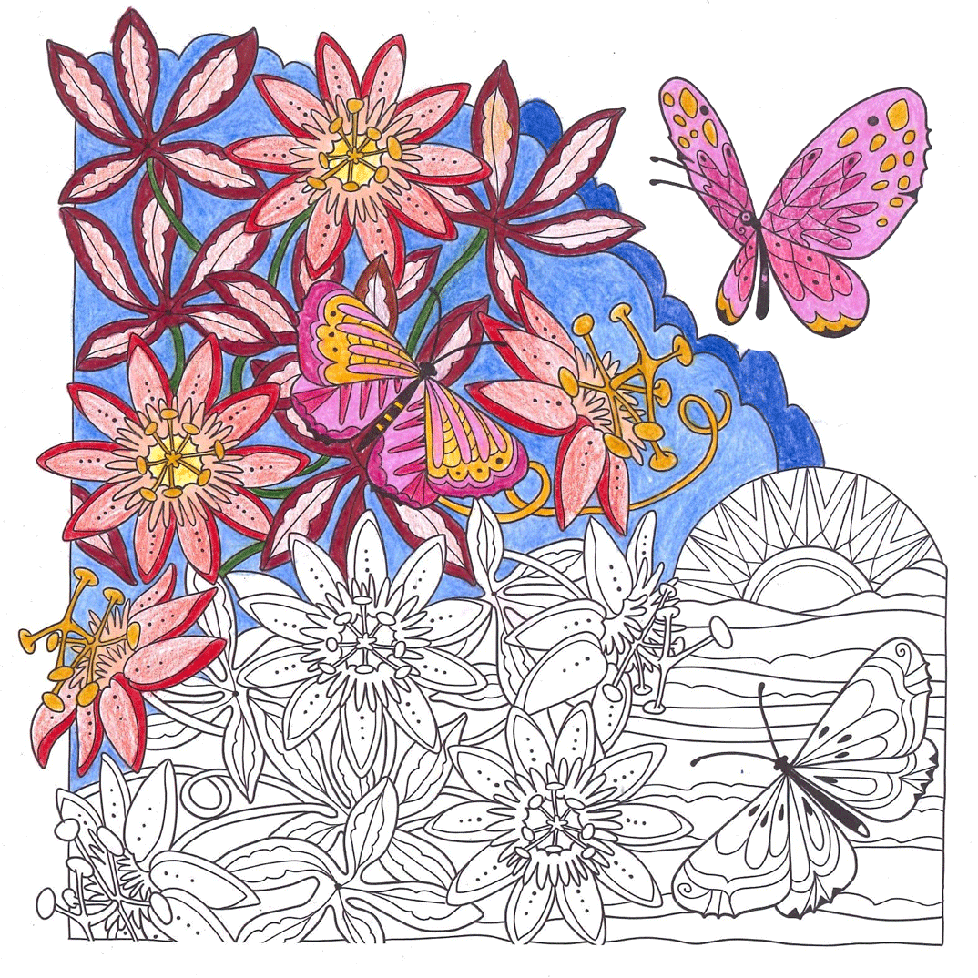 desenhos de natureza para colorir terapia