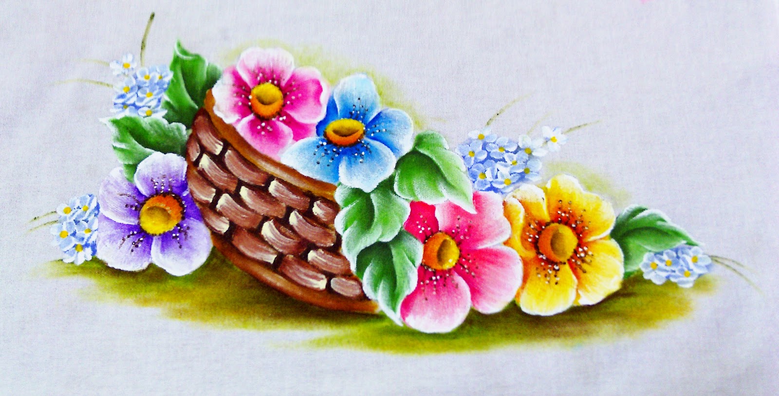 como pintar flores em pano de prato passo a passo