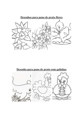 desenhos de flores simples para pano de prato