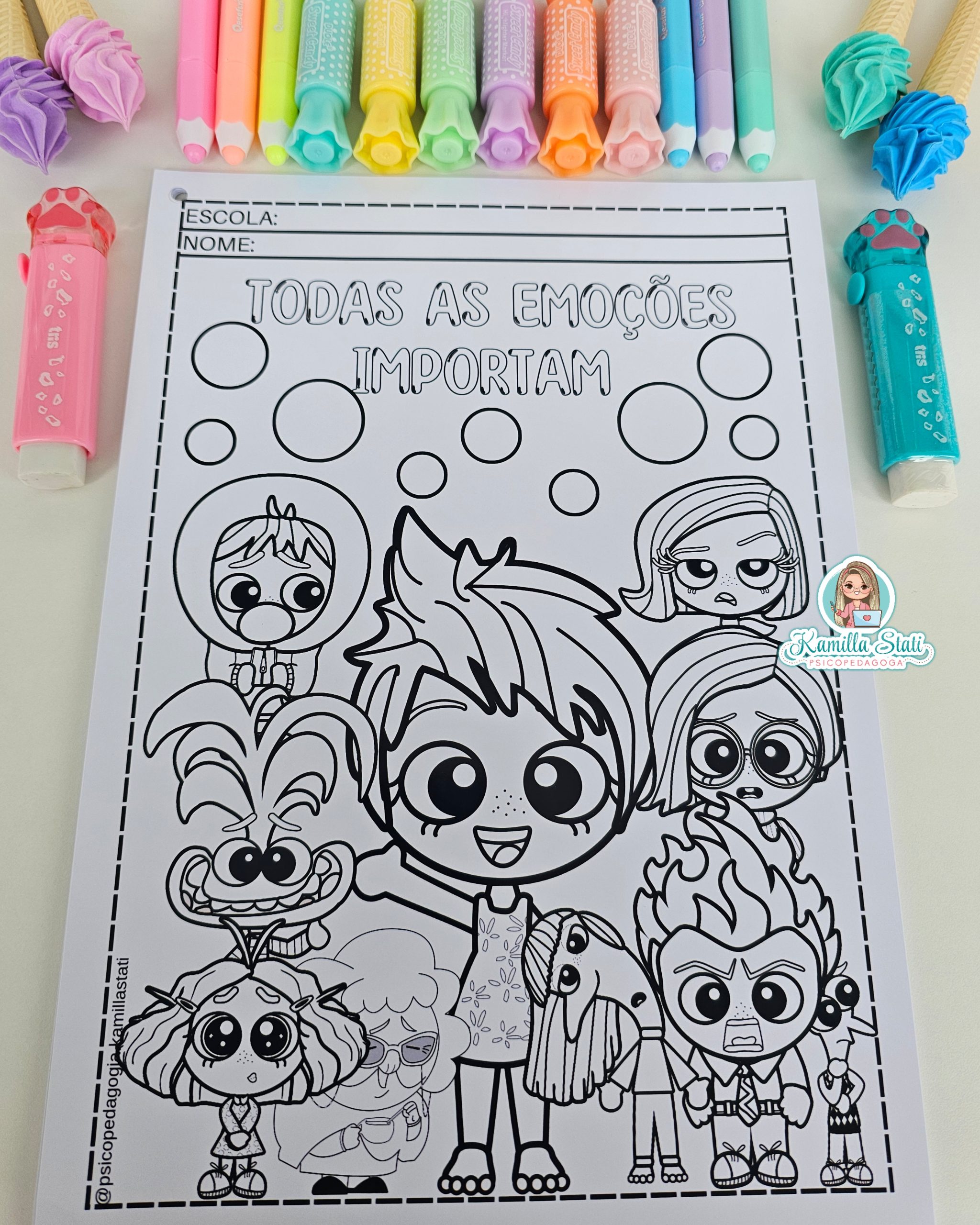 divertida mente 2 para colorir e imprimir