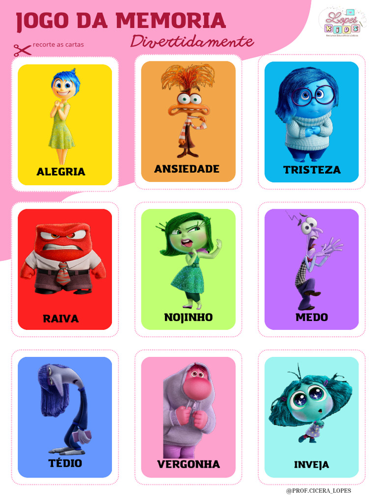 divertida mente para imprimir grátis