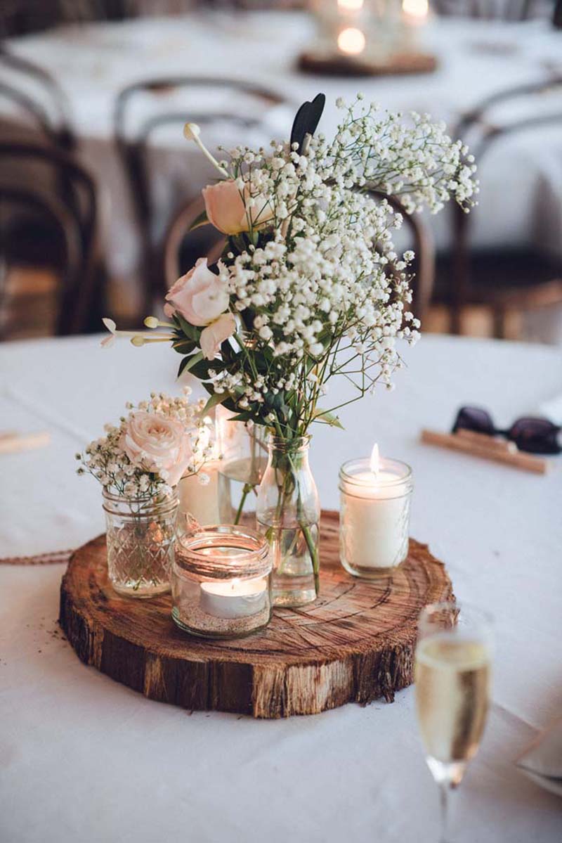 enfeite para mesa de casamento simples