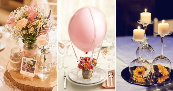 10 ideias criativas enfeite mesa casamento simples