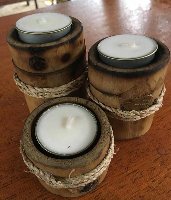 ideias de enfeites de mesa casamento bambu