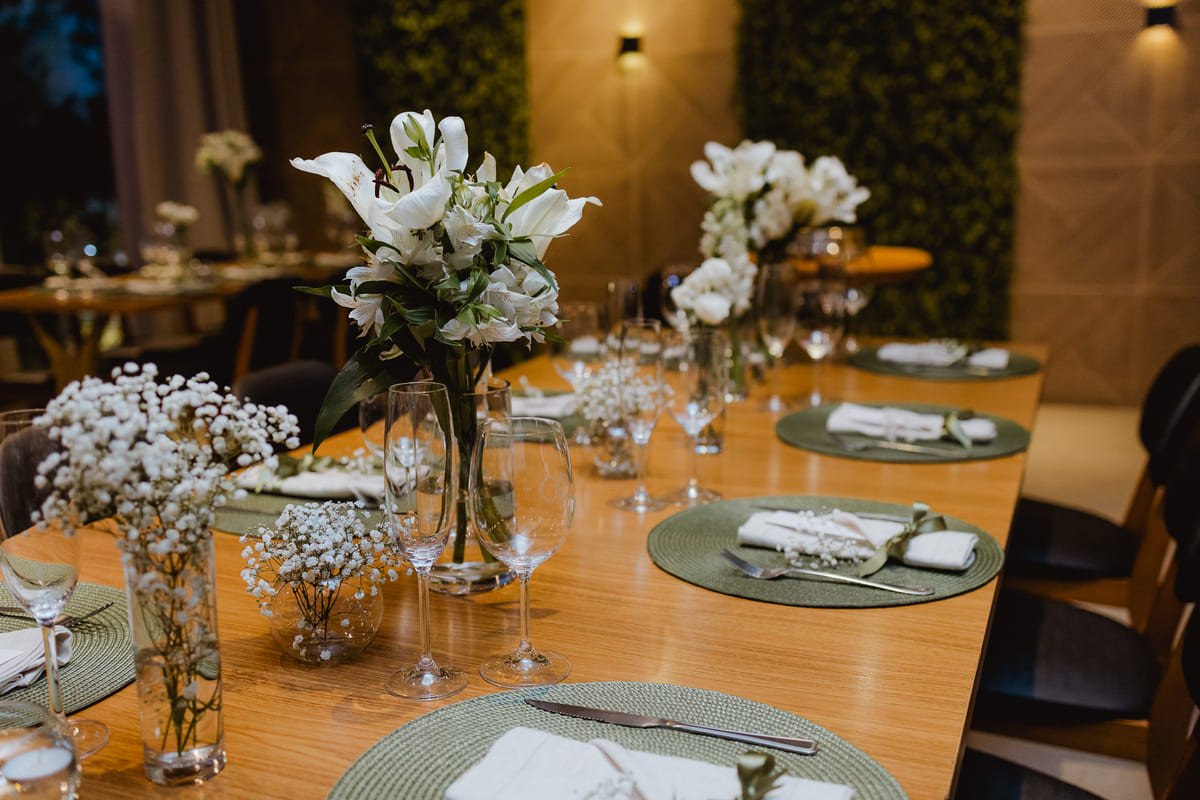 enfeites de mesa para casamento com bambu