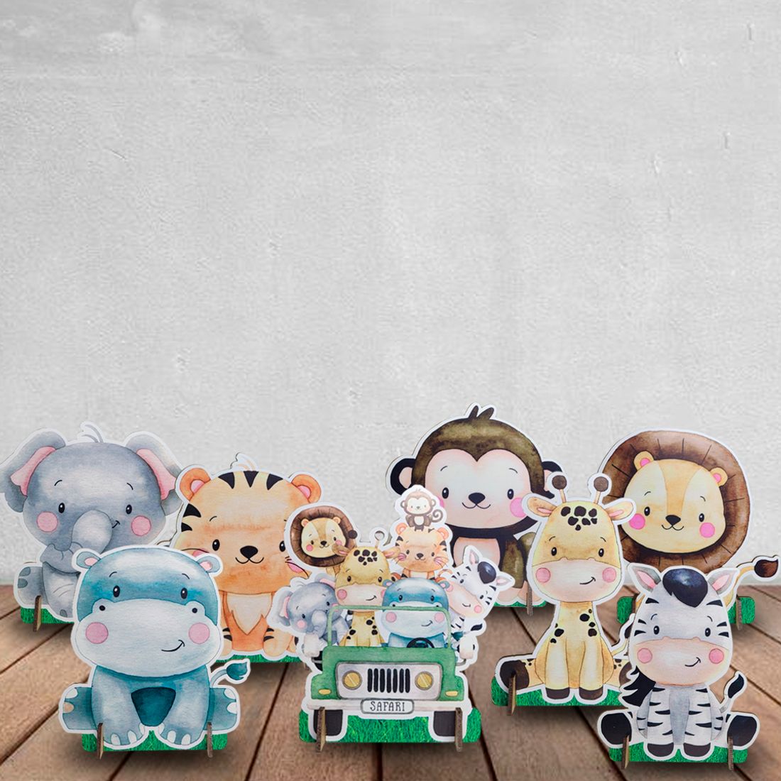 enfeites mesa safari eva baratos onde comprar