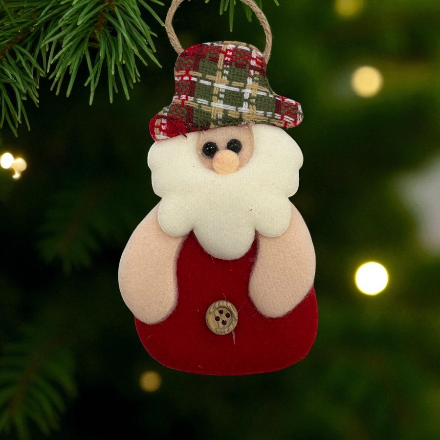 enfeite papai noel de feltro vs resina qual o melhor