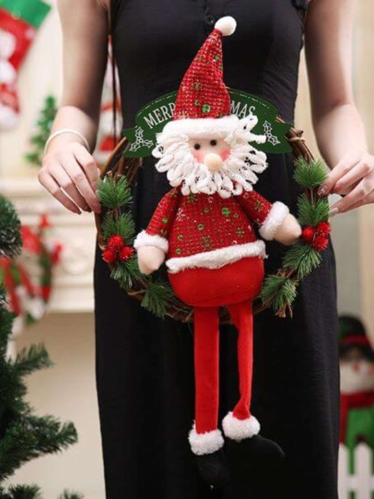 quanto custa um enfeite de natal papai noel luxo