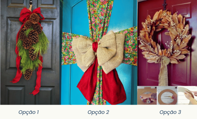 como evitar furos na porta com enfeites de natal