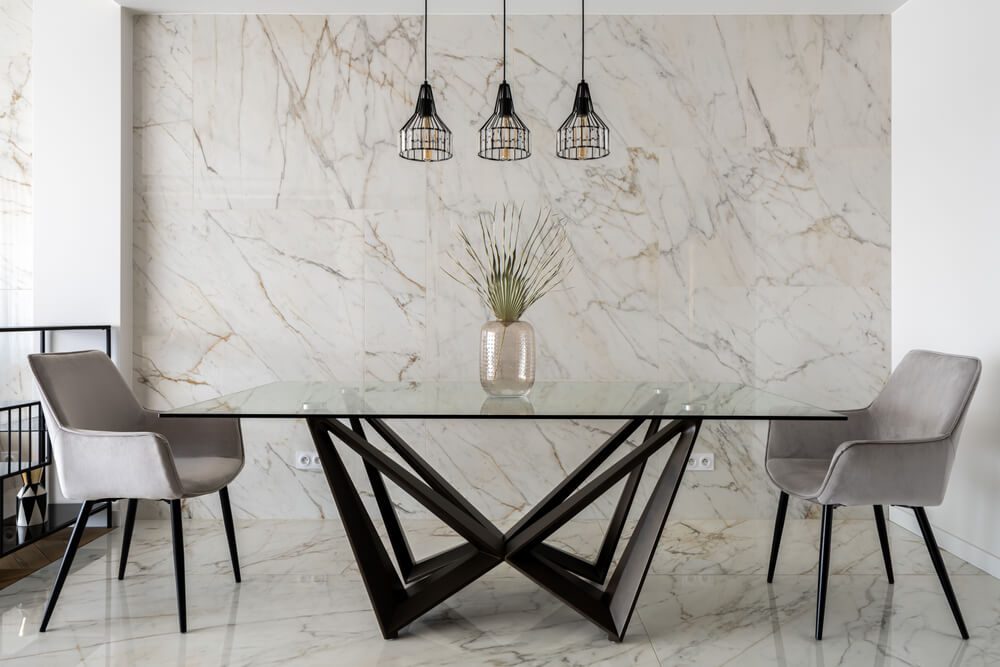 ideias de arranjos para mesa de jantar de vidro