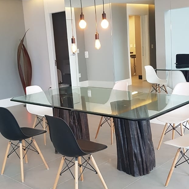 enfeites para mesa de jantar de vidro