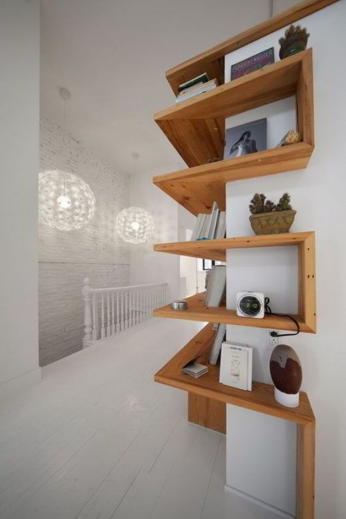 ideias criativas estantes madeira parede decoracao