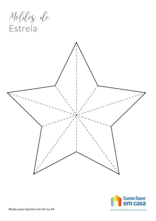 estrela para tecido molde