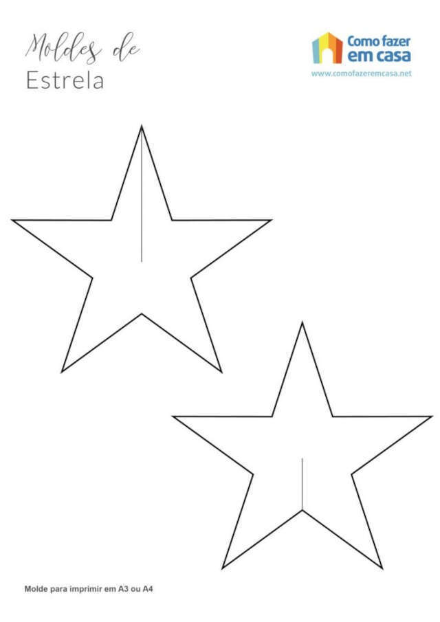 molde estrela pequena para imprimir