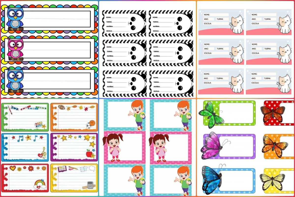 etiqueta para caderno personalizada