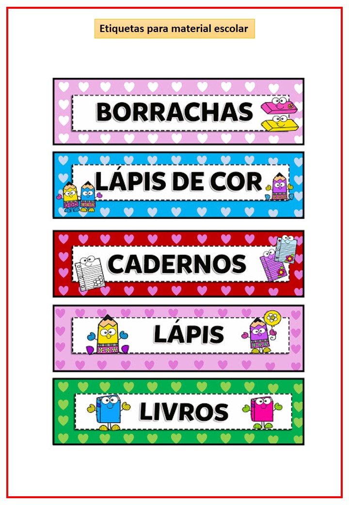 etiqueta escolar infantil