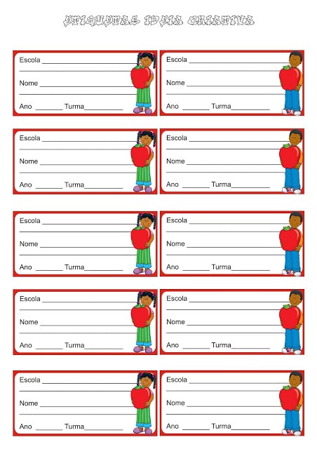 tamanhos de etiquetas para caderno