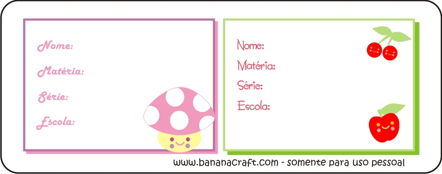 etiquetas para caderno infantil para imprimir