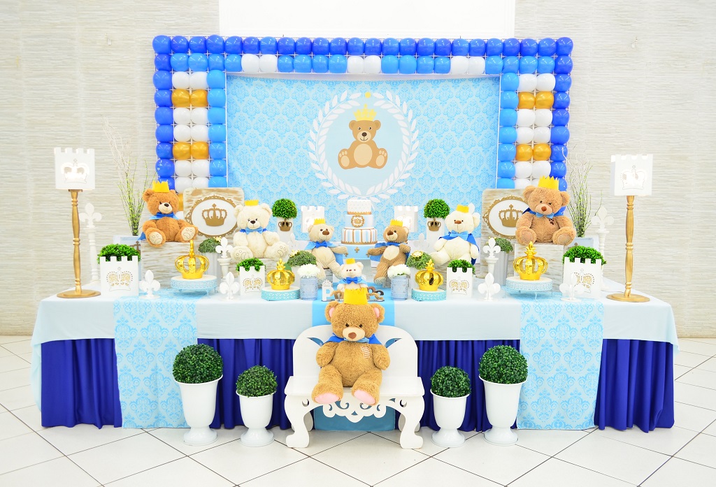 ideias de decoração festa ursinho príncipe simples