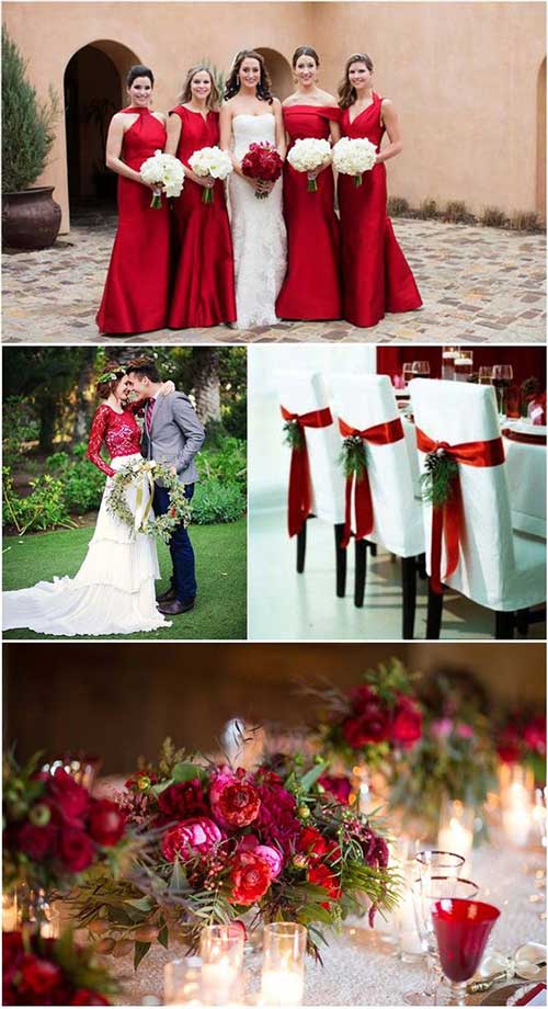 festa de noivado simples vermelho e branco
