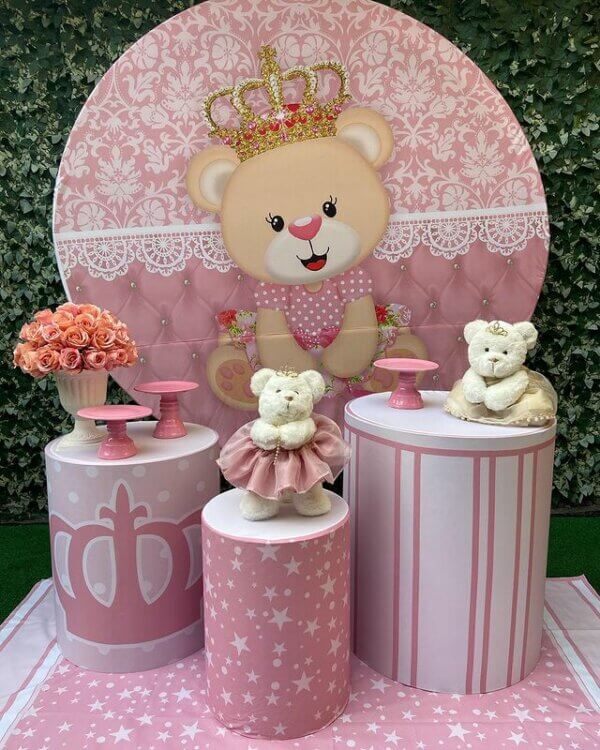 centro de mesa ursinha princesa passo a passo