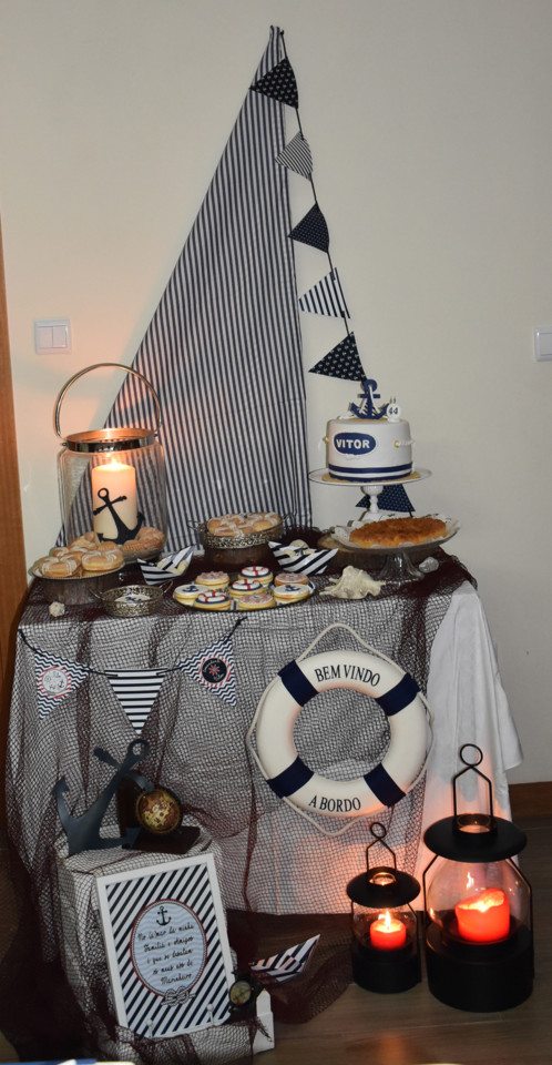 decoração de mesa principal festa marinheiro simples passo a passo