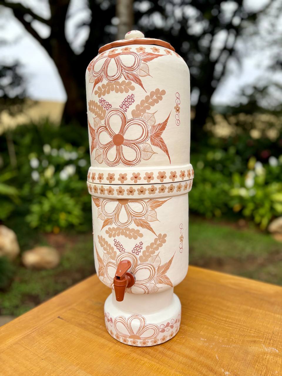 filtro de barro decorado artesanato