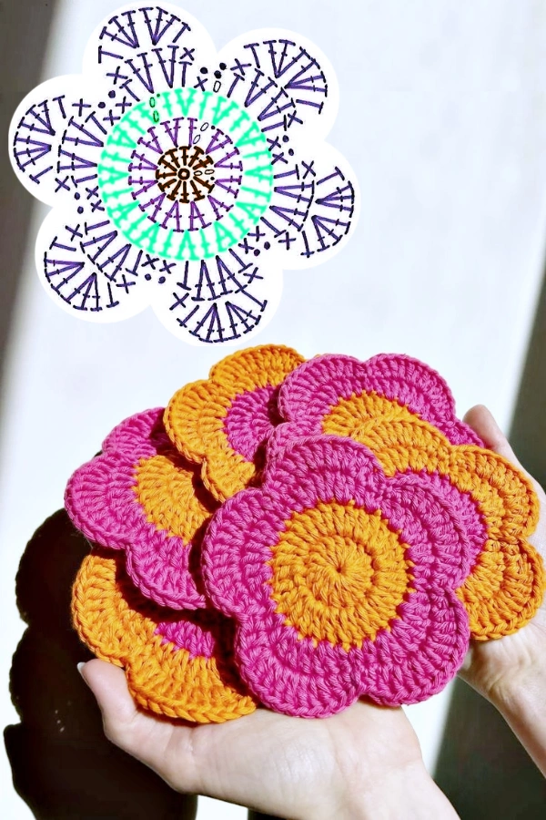 flor de crochê gráfico