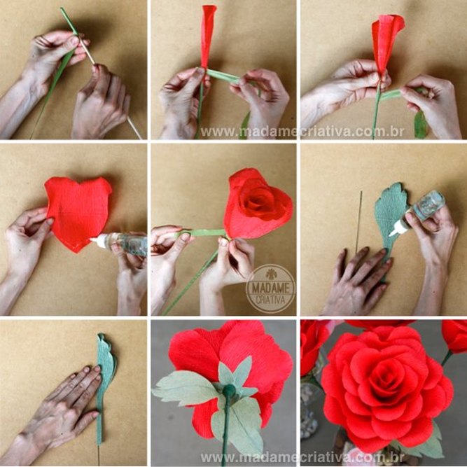 ideias criativas flores de papel festa junina