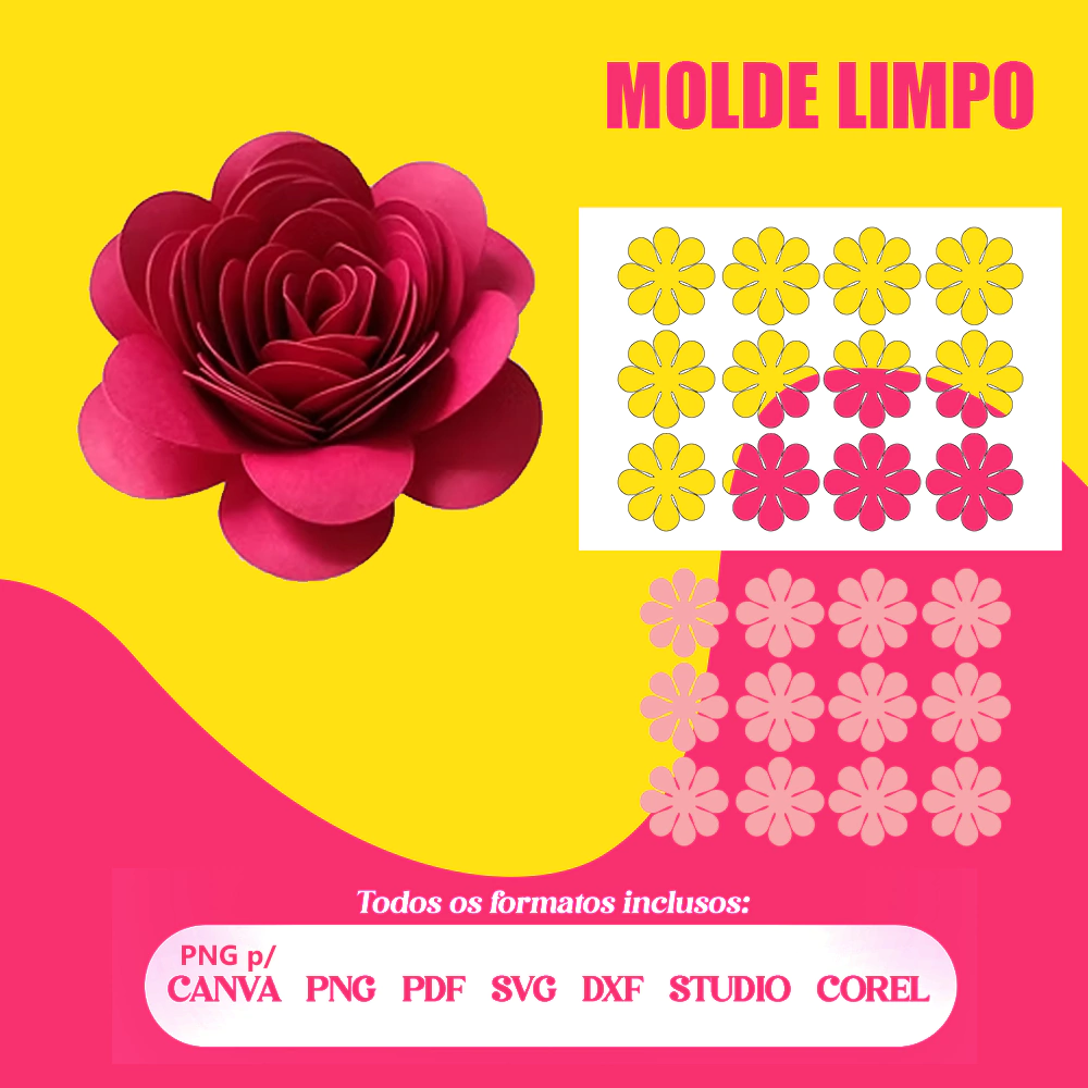 Molde de flor para papel