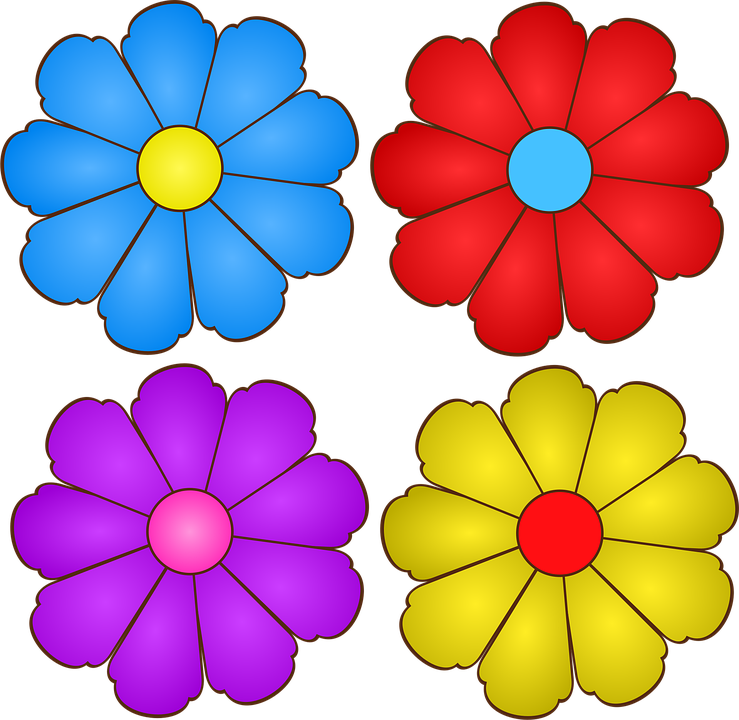 flores para colorir e recortar