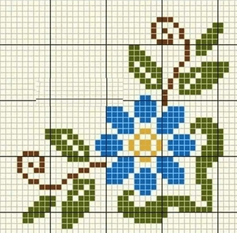 ponto cruz flor realista