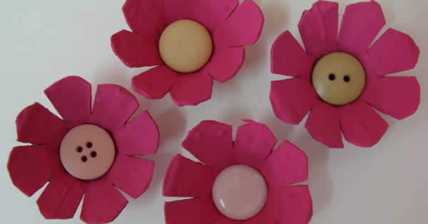 flores caixa de ovo