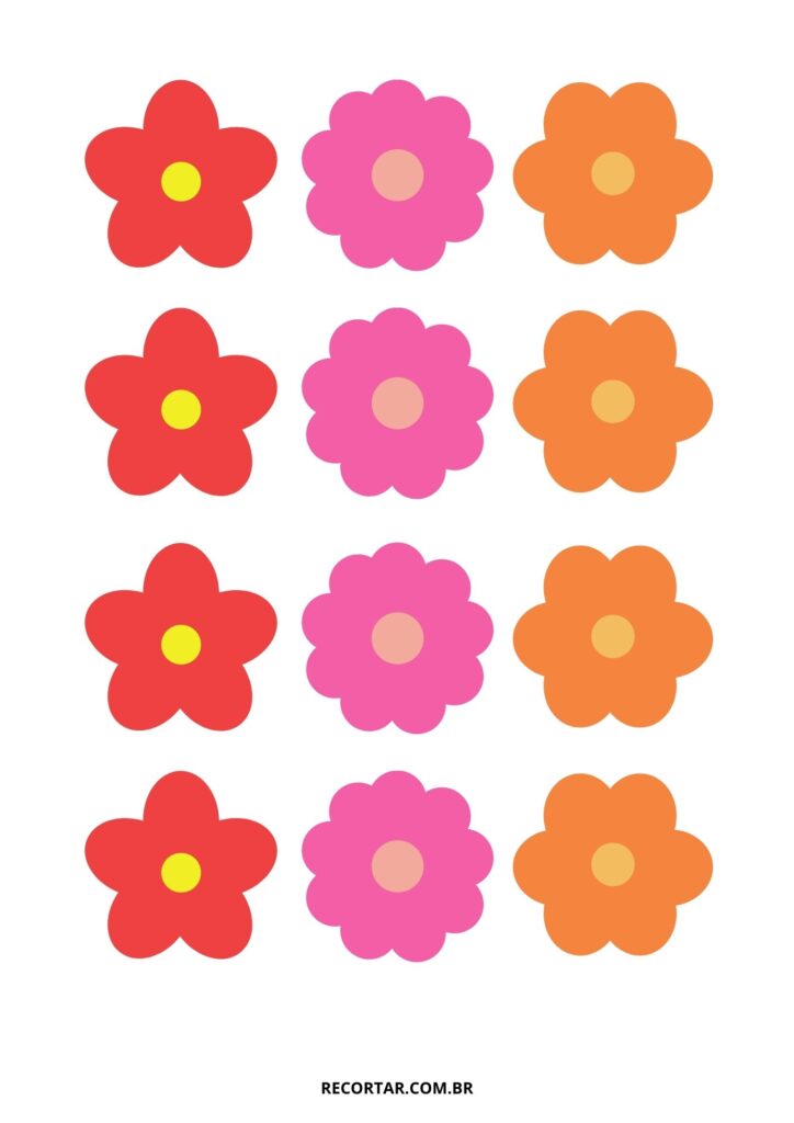desenhos de flores fáceis para recortar