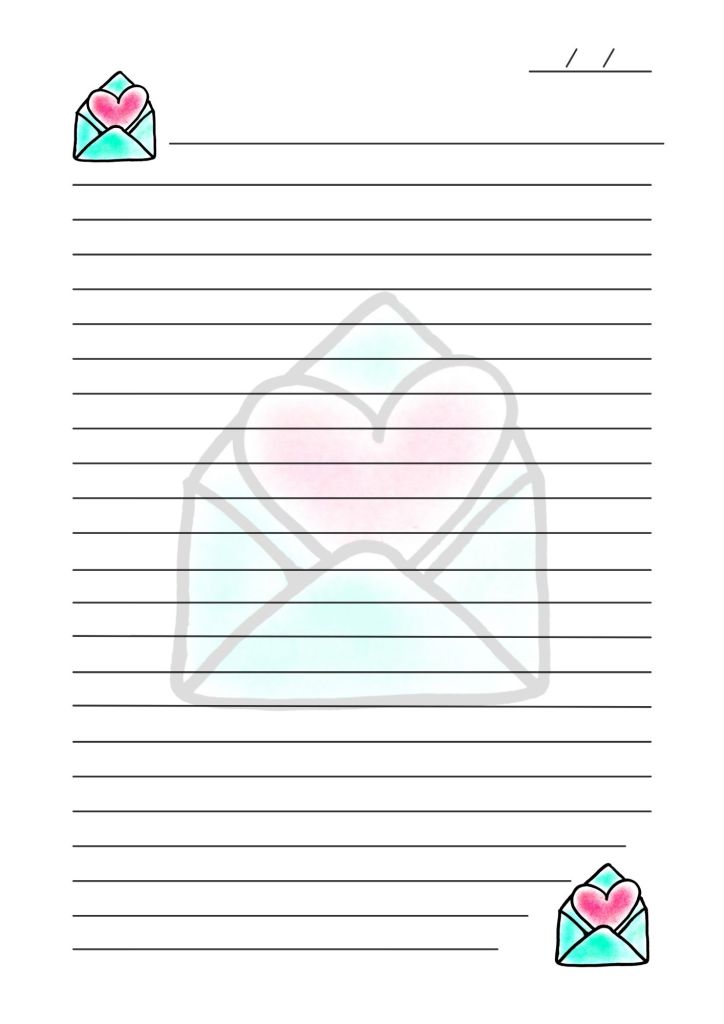 papel de carta para escrever cartas de amor