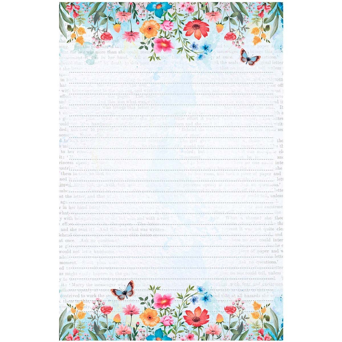 papel de carta floral para imprimir