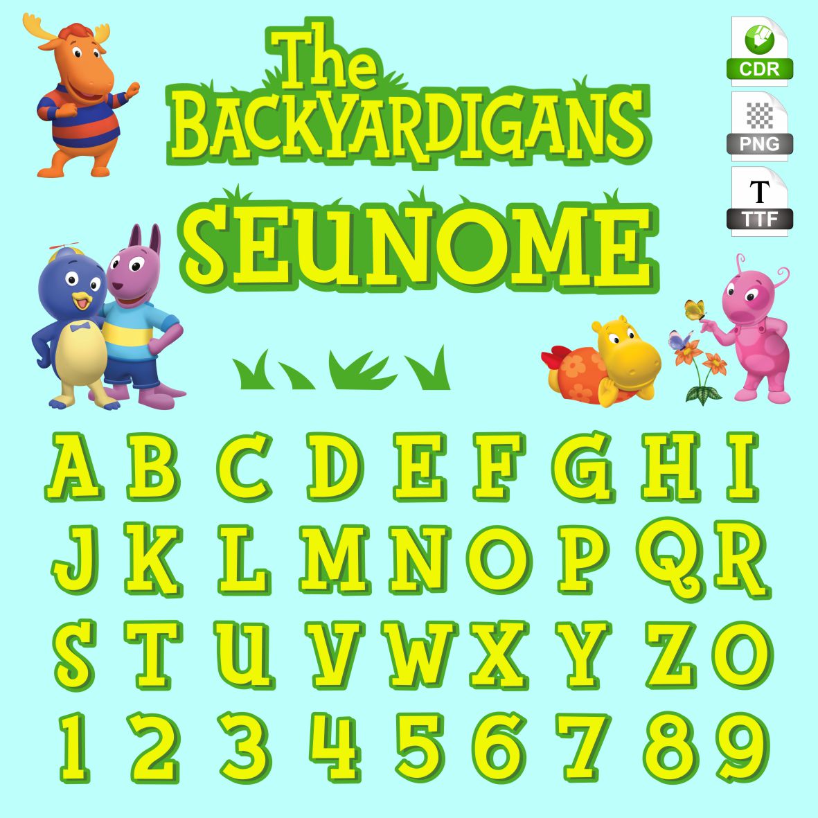 ideias de fontes para festa infantil backyardigans