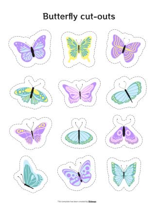 molde borboleta 3D de papel para iniciantes