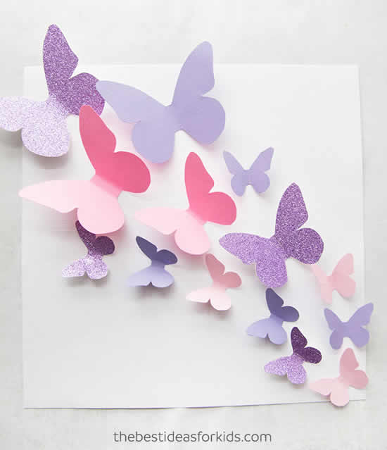 molde borboleta 3D de papel para iniciantes