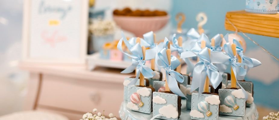 decoração chá de fraldas menina versus menino