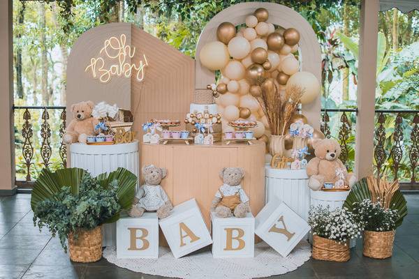 fotos de decoração de chá de fraldas